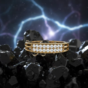 แหวนเพชรโมอิสซาไนต์ทองคำหรูหราสำหรับผู้หญิง ทรงกลม แหวนแต่งงาน แหวนหมั้น - Product Image 4