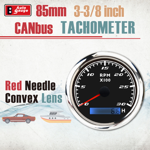 Nouveau tachymètre-compteur horaire LED CANbus noir super blanc de 85 mm (3 3/8 pouces) 3000 tr/min 12V/24V pour camions, bus et voitures - Product Image 4