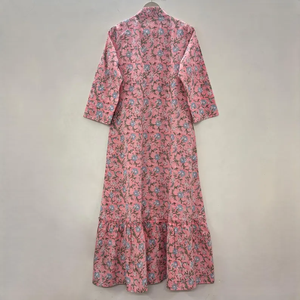 เดรสลำลองผู้หญิง ผ้าทอ 100% คอตตอน ลายพิมพ์ดอกไม้/สีพื้น แต่งโครงสร้าง แขนสั้น เอวทรงเอ็มไพร์ ทรงเบบี้ดอลล์ - Product Image 4