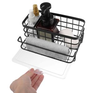 Heavy Duty Iron <b>Kitchen</b> Sink Organizer <b>Shelf</b> With Drain Tray For Keeping Countertops Dry And Clean Efficiently - Product Image 1