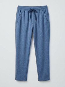 Pantalon de travail bleu en tricot pour homme avec cordon de serrage à la taille et poches latérales pour usage hospitalier - Product Image 4