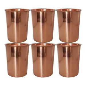 Verre à eau ayurvédique en cuivre pur martelé à la main, style Moscow Mule, verrerie métallique en gros - Product Image 3