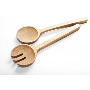Juego de 2 utensilios para ensalada hechos a mano con madera de olivo natural, cuchara y tenedor de madera con mango largo para mezclar y servir, ecológicos. - Product Image 6