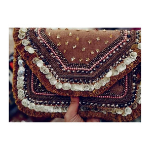 Indian <b>Beaded</b> Clutch Bag Envelope Clutch bag ladies Guru Kirpa Export House - Product Image 6