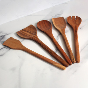 Herramientas de cocina modernas, espátula para freír de madera, juego de tornero de madera natural de la mejor calidad de Vietnam - Product Image 1