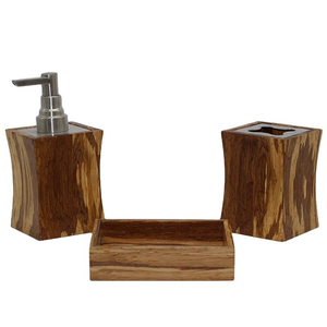 Juego de 3 Accesorios de Baño Modernos de Madera BX - Product Image 4