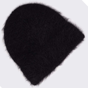 Mohair Beanie <b>Fluffy</b> Texture Warm Winter Knitted <b>Hat</b> Soft Comfortable Stretchable Ribbed Cuff Cold Weather Outdoor Casual - Product Image 1