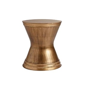 เก้าอี้ดรัมโลหะอะลูมิเนียมแบบทุบสำหรับบ้านโรงแรมห้องนั่งเล่นเก้าอี้ดรัมแบบคลาสสิกเก้าอี้ตีกลองขอบลูกปัด - Product Image 1