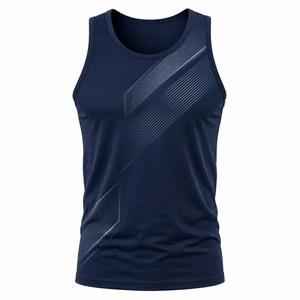 Débardeur tendance pour homme à motif géométrique, col rond, séchage rapide, en polyester, respirant, sublimé, avec faible MOQ - Product Image 1