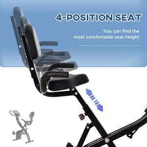 Vélo d'exercice pliable et inclinable pour usage domestique, avec écran LCD, bandes de résistance et structure en acier, idéal pour la salle de sport - Product Image 5