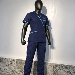 Conjuntos de Uniformes Médicos para Enfermeras, Tejido Elástico de Poliéster/Spandex, Ecológicos, Cuello en V, Pantalones y Blusa, Personalizables con la Marca - Product Image 3