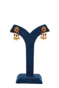 ชุดสร้อยคอวัดชุบทองแบบดั้งเดิมพร้อมลูกปัดมุกหินสีเขียวสีชมพูและต่างหูเข้าคู่สำหรับงานแต่งงานเจ้าสาวในเทศกาล - Product Image 2