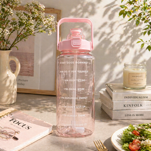 Plastic Drinking Water <b>Bottle</b> with Lid, Reusable Empty <b>Bottle</b> for Travel, Gym & Office 2000ml - Product Image 1