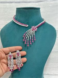 Conjunto de joyería Hasli con piedras de calidad premium CZ, diseño moderno con apertura frontal y pendientes, ideal para fiestas y bodas, colección para mujer. - Product Image 2