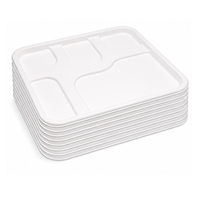Couvercle de barquette alimentaire jetable blanc, couvercle de barquette d'emballage alimentaire, barquette de service multifonctionnelle pour la restauration