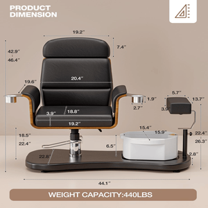 Ergonomic Portable Pedicure <b>Chair</b> with 360 <b>Rotation</b> Reclining Lift No Plumbing Needed Nail Teaching Unit and Foot Spa <b>Chair</b> - Product Image 4