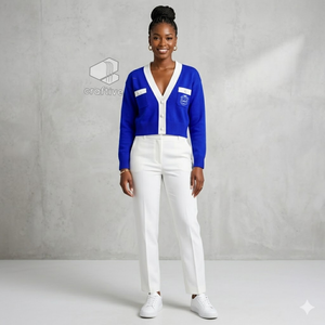 Zeta Phi Beta Sorority <b>Cardigan</b> Women's Embroidered Crest V-Neck Button Up Knit Sweater Greek Collegiate Apparel Outerwear - Product Image 5