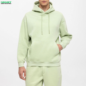 Ensemble de survêtement à capuche imprimé vert clair pour homme, 100% coton, manches longues, sweat-shirt décontracté avec cordon de serrage, poches latérales, séchage rapide - Product Image 6