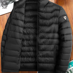 Chaqueta de Invierno con Capucha 100% Poliéster, con Cierre de Cremallera, Tejido Brillante, Secado Rápido, Resistente al Viento, Servicio OEM para Hombre - Product Image 1