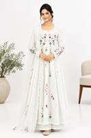 Ensemble Salwar Kameez Rose Brodé en Soie Chanderi, Longueur Ras du Sol, Séchage Rapide, Coupe A-line, Kurta, Pantalon et Dupatta, Style Traditionnel Indien et Pakistanais