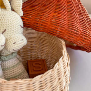 Panier en osier mignon en forme de champignon de conte de fées, jouet pour enfants, maison de jeu d'imitation pour ranger les petits jouets et accessoires - Product Image 4