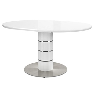 Mobilier moderne de luxe <span class=keywords><strong>Table</strong></span> à manger extensible ronde à ovale en MDF haute brillance pour 4 6 personnes Dîner à domicile - Product Image 6