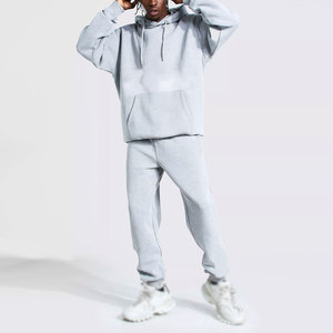 Survêtements amples pour hommes en molleton de coton de haute qualité, style streetwear délavé à l'acide, avec poches brodées, pour l'hiver - Product Image 1