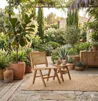 Chaise de salle à manger moderne en teck et rotin, style scandinave, en bois massif naturel, pour restaurant, café, chaise d'appoint, vente en gros, luxe pour la maison