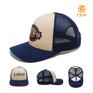 Gorras Trucker INJAE Personalizadas con Logotipo Bordado en Dos Tonos, Visera Curva y Malla Trasera, Gorra de Trabajo para Hombres y Mujeres - Product Image 1
