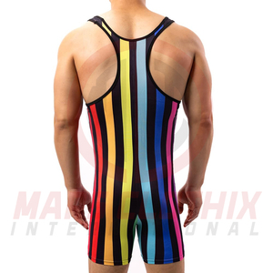 Ventes directes d'usine, justaucorps de lutte de haute qualité, prix bas, justaucorps de lutte ajustés en spandex et polyester - Product Image 3