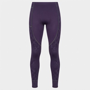 Leggings pleine longueur pour hommes, couleur unie, taille haute, respirants, légers, en tricot, spandex, polyester, avec ceinture élastique - Product Image 3