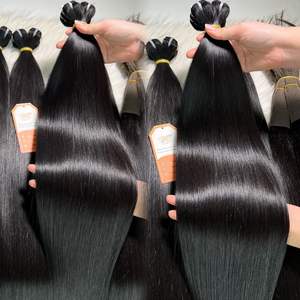 Paquetes de cabello de longitud completa, artículos calientes súper sedosos, paquetes de trama de máquina negra Natural, 100% crudo vietnamita - Product Image 3