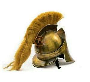 หมวกเหล็กโบราณขัดเงาทำมือสำหรับภาพยนตร์ 300 รุ่น  ใช้งานได้จริง  ชุดเกราะตัวละครในภาพยนตร์และโทรทัศน์ - Product Image 2