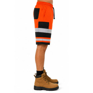Shorts de travail unisexe personnalisés haute visibilité, solides, vintage, de sécurité, imperméables, écologiques, respirants, grandes tailles, avec taille élastique - Product Image 4