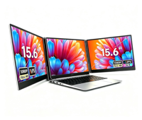 Moniteur portable IPS 1080P 15,6 pouces ultra-fin, tendance 2026, extension triple écran pour ordinateur portable, un seul câble pour deux écrans, pilote requis