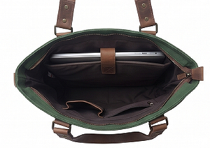 <b>Leather</b> Tote Bag Men <b>Briefcase</b> Laptop Messenger Durable Waterproof Zipper Outdoor Fashionable Premium Gift Office Commute Travel - Product Image 4