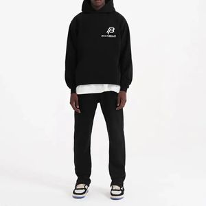 Ensemble de survêtement gris à capuche pour homme BULKBEAR, 100 % coton, coupe ample, jogging décontracté avec poches latérales, idéal pour l'automne, personnalisable avec votre logo - Product Image 2