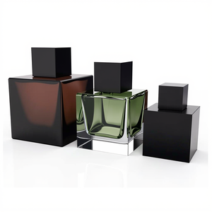 Solent High Quality Logo Luxury Square Design 30ml 50ml 100ml Glass <b>Empty</b> Customized <b>Spray</b> Perfume <b>Bottle</b> Screw Cap Stainless - Product Image 1