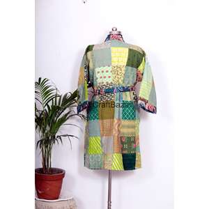 Robe kimono 100% coton pur pour femmes, imprimé floral luxueux, manches trois quarts, tissu doux et respirant pour l'hiver - Product Image 6