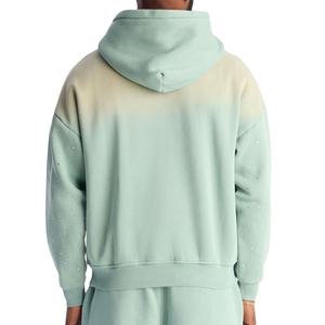 ชุดวอร์มผ้าฟลีซคอตตอนหนา 420 GSM ลายไล่เฉดสี สำหรับผู้ชาย เสื้อฮู้ดดี้โอเวอร์ไซส์ กางเกงจ็อกเกอร์ รับผลิตแบบ OEM ODM และแบรนด์ส่วนตัว - Product Image 4