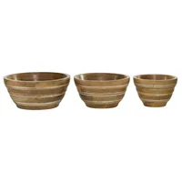 Ensemble de bols de service modernes en bois d'acacia faits à la main 8" 10" 12" pour les fêtes et la maison