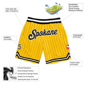 Shorts de basketball durables et résistants, style sportswear, coupe décontractée, confort décontracté, tissu en maille respirant. - Product Image 2