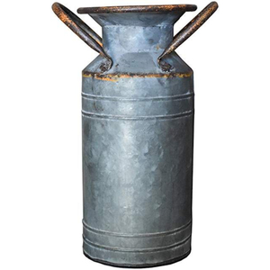 Decorative Iron Modern Galvanized Milk Can Handmade Luxury Home Decor Wedding Contemporary Stylish Flower <b>Vase</b> - Product Image 5