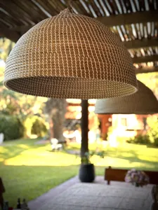 Wholesale Indoor Moroccan Seagrass Lampshade 26cm/30cm Rattan Bamboo Chandelier Pendant <b>Light</b> Jute Ceiling <b>Light</b> for Home Decor - Product Image 6