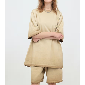 Mens 2 Piece <b>Set</b> Manufacturer Cotton Cargo Shorts T Shirt Summer OEM ODM Custom Logo Bulk women's - Product Image 2