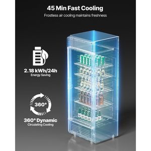 Frigorifero Commerciale per Bevande con Porta in Vetro da 12,2 Piedi Cubi, Espositore Refrigerato per Vini e Bevande - Product Image 3