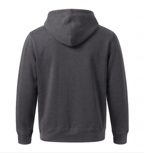 Sweat-shirt à capuche zippé pour homme en molleton de coton et polyester, manches longues, avec poignets côtelés et poches avant - Product Image 3