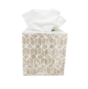 Boîte à mouchoirs artisanale haut de gamme en nacre, avec incrustation décorative en coquillage, couvercle rectangulaire pour salon, chambre et hôtel - Product Image 4