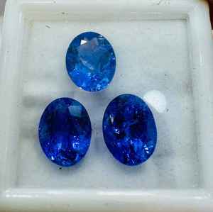 Elegante Par de Tanzanitas Naturales, Corte Ovalado, Color Azul Violeta, Piedras Preciosas Sueltas para Anillos, Aretes, Joyería Fina, Set Premium - Product Image 3