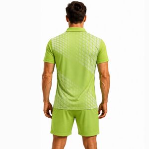 Nouvelle conception, uniforme de tennis pour hommes adultes, 100% polyester respirant, logo sur le devant, haute qualité, taille plus, durable, kit de tennis personnalisé pour hommes - Product Image 6